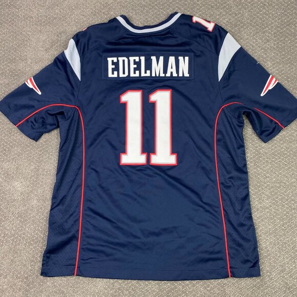 Julian Edelman New England Patriots Jersey Men's XL Blue Football Nike On Field - Picture 4 of 9